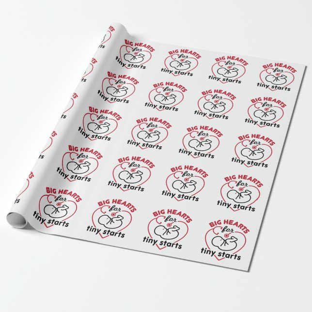 Neonatal NICU Nurse Big Hearts for Tiny Starts Wrapping Paper (Unrolled)