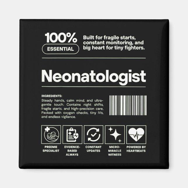Neonatologist &amp; D Neonatology Gift Nicu Doctor Magnet (Front)