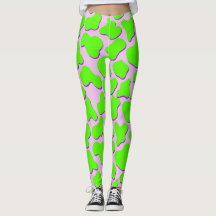 Neoncore Green Cow Animal Print Leggings