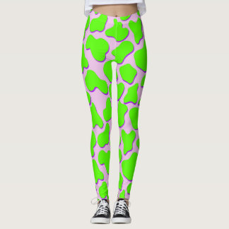 Neoncore Green Cow Animal Print Leggings