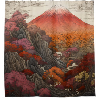 NeoNihonga Fuji 001 Shower Curtain