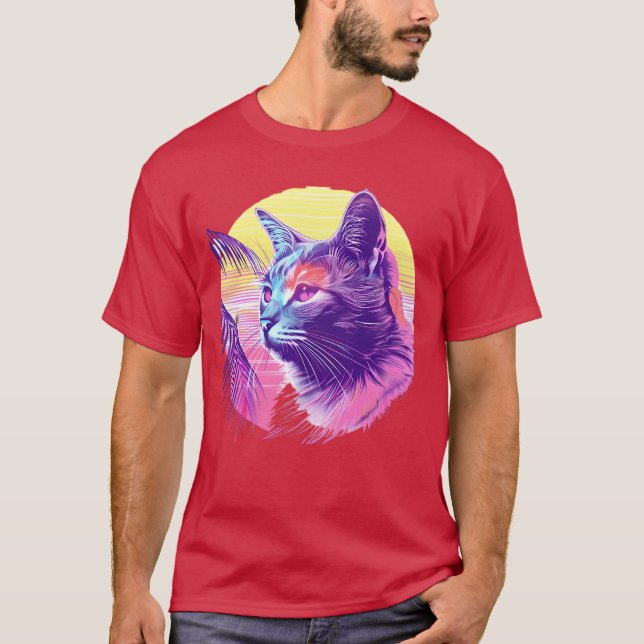 Neonropical 80s Cat friends T-Shirt (Front)
