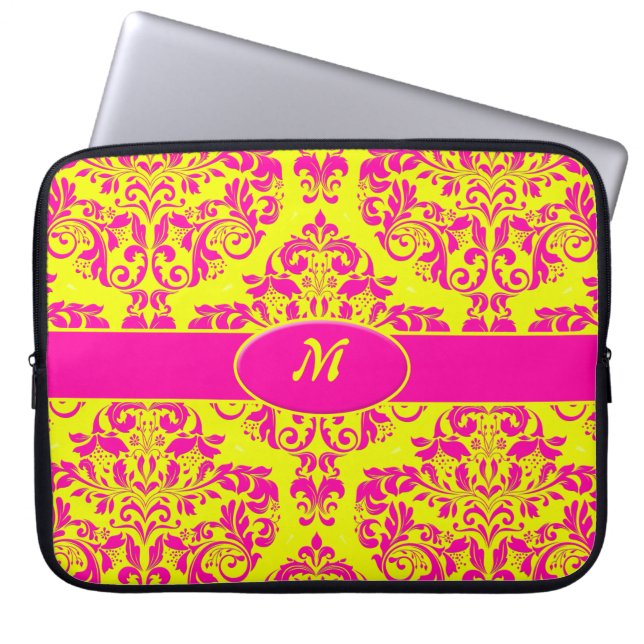 Neons Bright Yellow Laptop Sleeve (Front)