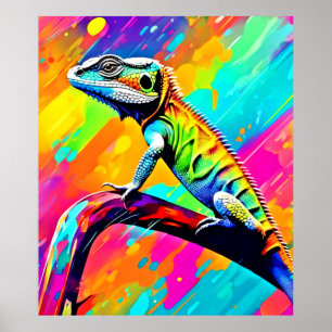 Neonscale Lizard Poster