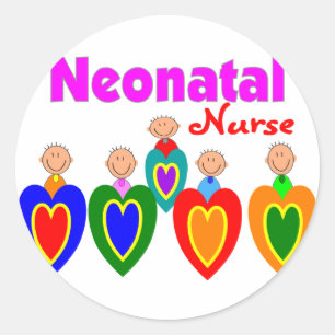 Neontal Nurse--Adorable Baby Graphics Classic Round Sticker