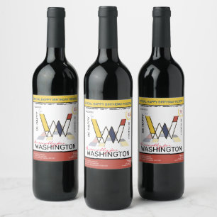 Neoplasticism Abstract Art Monogram. Letter W Wine Label