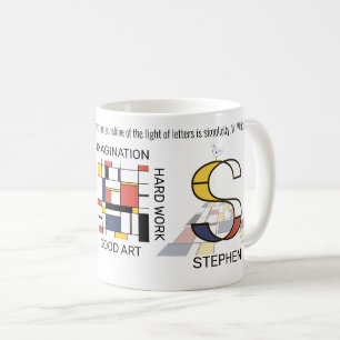 Neoplasticism Art Stylish Monogram. Letter S Coffee Mug