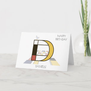 Neoplasticism Style Monogram. Letter D Card