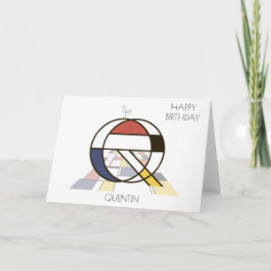 Neoplasticism Style Monogram. Letter Q Card
