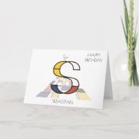 Neoplasticism Style Monogram. Letter S