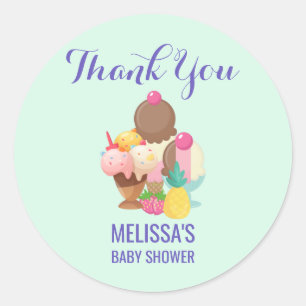 Neopolitan Flavour Ice Cream Trio  Event Thank You Classic Round Sticker