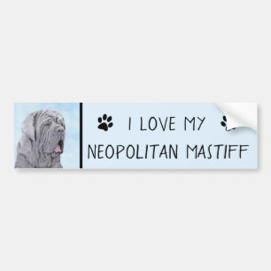 Neopolitan Mastiff Painting - Original Dog Art Bumper Sticker