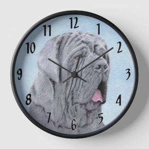Neopolitan Mastiff Painting - Original Dog Art Clock
