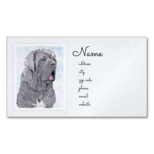 Neopolitan Mastiff Painting - Original Dog Art Magnetic Business Card