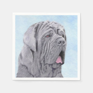 Neopolitan Mastiff Painting - Original Dog Art Napkin