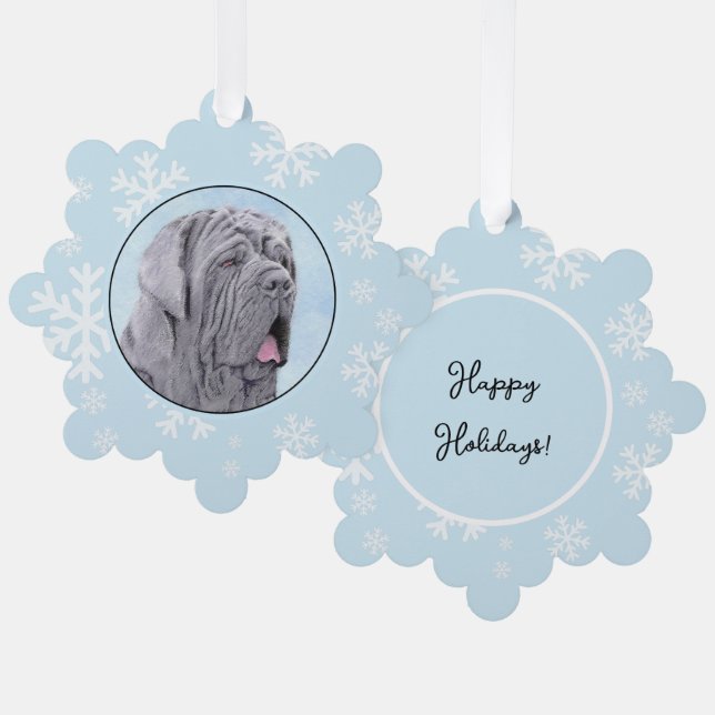 Neopolitan Mastiff Painting - Original Dog Art Tree Decoration Card (Front/Back)