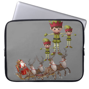 Neoprene Christmas Laptop Sleeve 15 inch, Santa