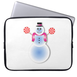 Neoprene Christmas Laptop Sleeve 15 inch, Snowman