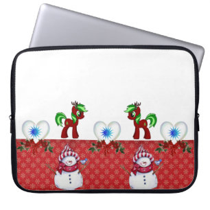 Neoprene Christmas Laptop Sleeve 15 inch, Snowman