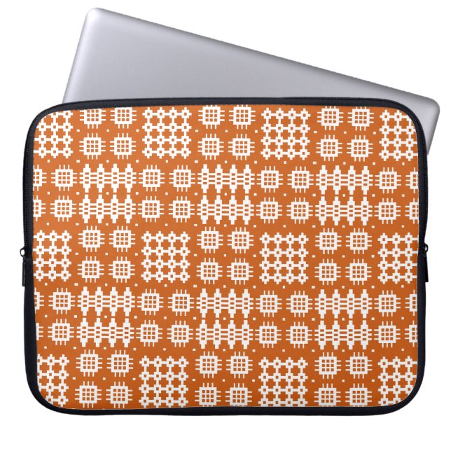 Neoprene Laptop Sleeve Welsh Tapestry Pattern, Red (Front)
