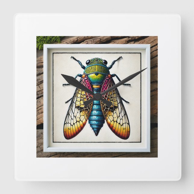 Neoptychodes dorsal view 240824IREF227 - Watercolo Square Wall Clock (Front)