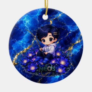 Neos Kawaii Zodiac Acquarius Ceramic Tree Decoration