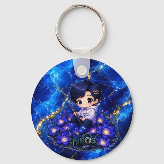 Neos Kawaii Zodiac Acquarius Key Ring (Front)