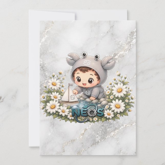 Neos Kawaii Zodiac Cancer Invitation (Front)