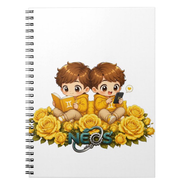 Neos Kawaii Zodiac Gemini Notebook (Front)