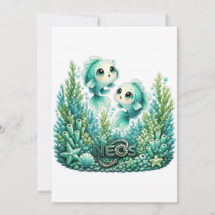 Neos Kawaii Zodiac Pisces Invitation