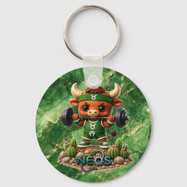 Neos Zodiac Kawaii Taurus Key Ring (Front)