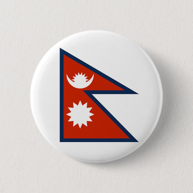 Nepal 6 Cm Round Badge (Front)