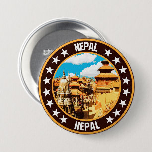 Nepal                                              7.5 cm round badge