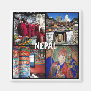 Nepal - Buddhism, Stupa, Guru Rinpoche, Prayers Magnet