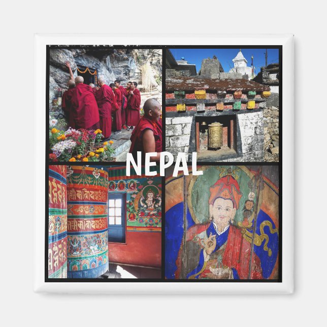 Nepal - Buddhism, Stupa, Guru Rinpoche, Prayers Magnet (Front)