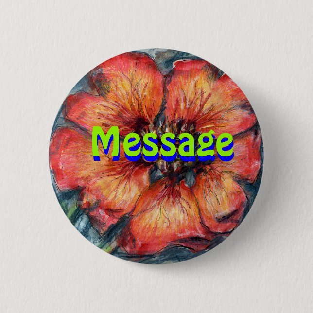 Nepal Cinquefoil Flower Message 6 Cm Round Badge (Front)