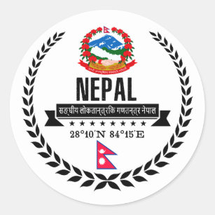 Nepal Classic Round Sticker