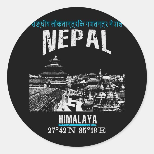 Nepal Classic Round Sticker (Front)