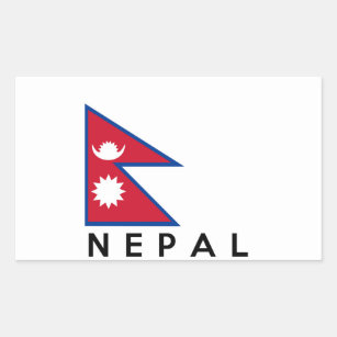 nepal country flag symbol name text rectangular sticker