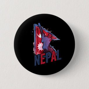 Nepal Cricket Jersey Nepali Flag Supporter Cricket 6 Cm Round Badge
