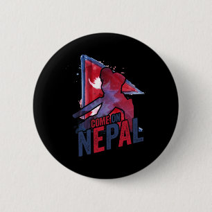 Nepal Cricket Jersey Nepali Flag Supporter Cricket 6 Cm Round Badge