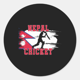 Nepal Cricket Nepal Cricket Fans Nepal Flag Classic Round Sticker