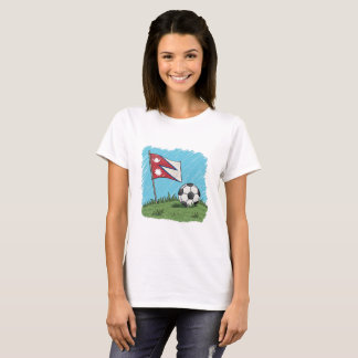 Nepal flag and soccer ball T-Shirt