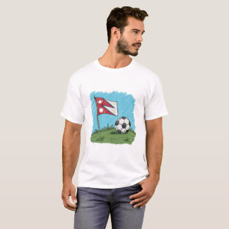 Nepal flag and soccer ball T-Shirt