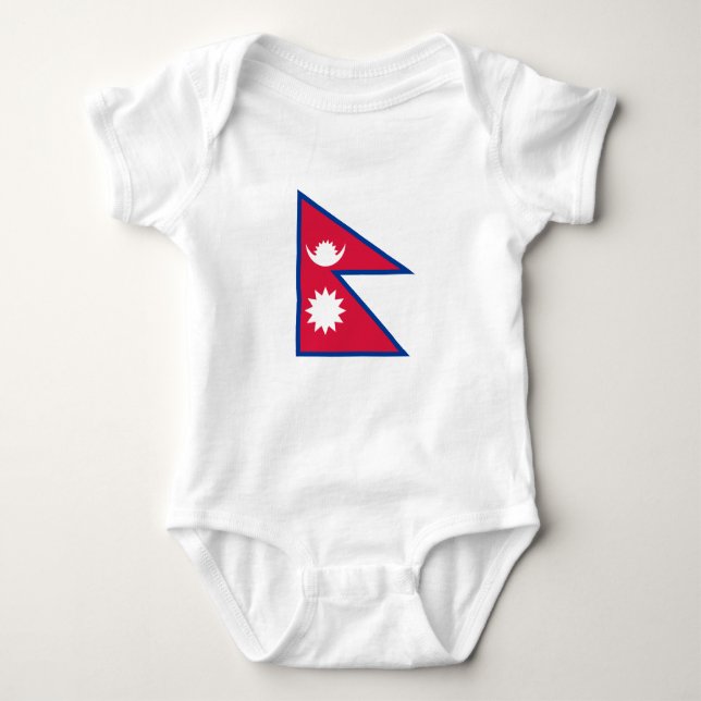 Nepal Flag Baby Bodysuit (Front)