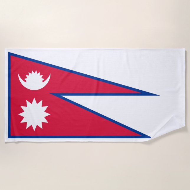 Nepal Flag Beach Towel (Front)