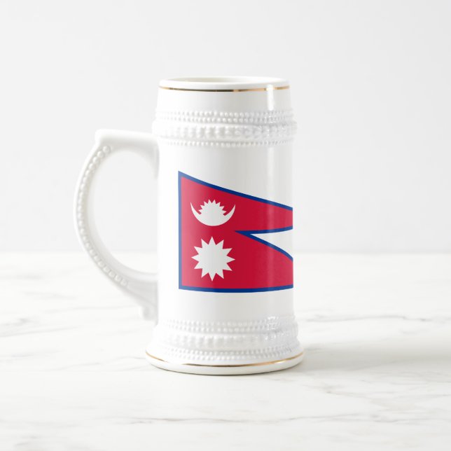 Nepal Flag Beer Stein (Left)