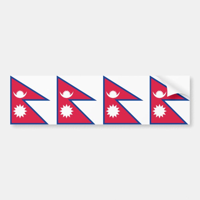 Nepal Flag Bumper Sticker (Front)