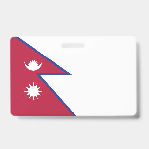 Nepal flag ID badge