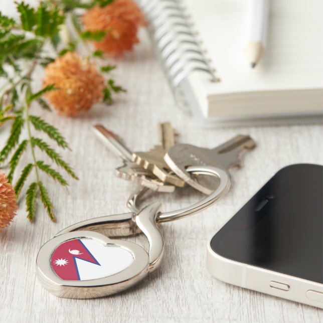 Nepal flag key ring (Side)